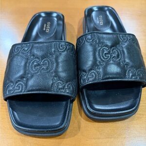 Gucci Black Slide Sandals